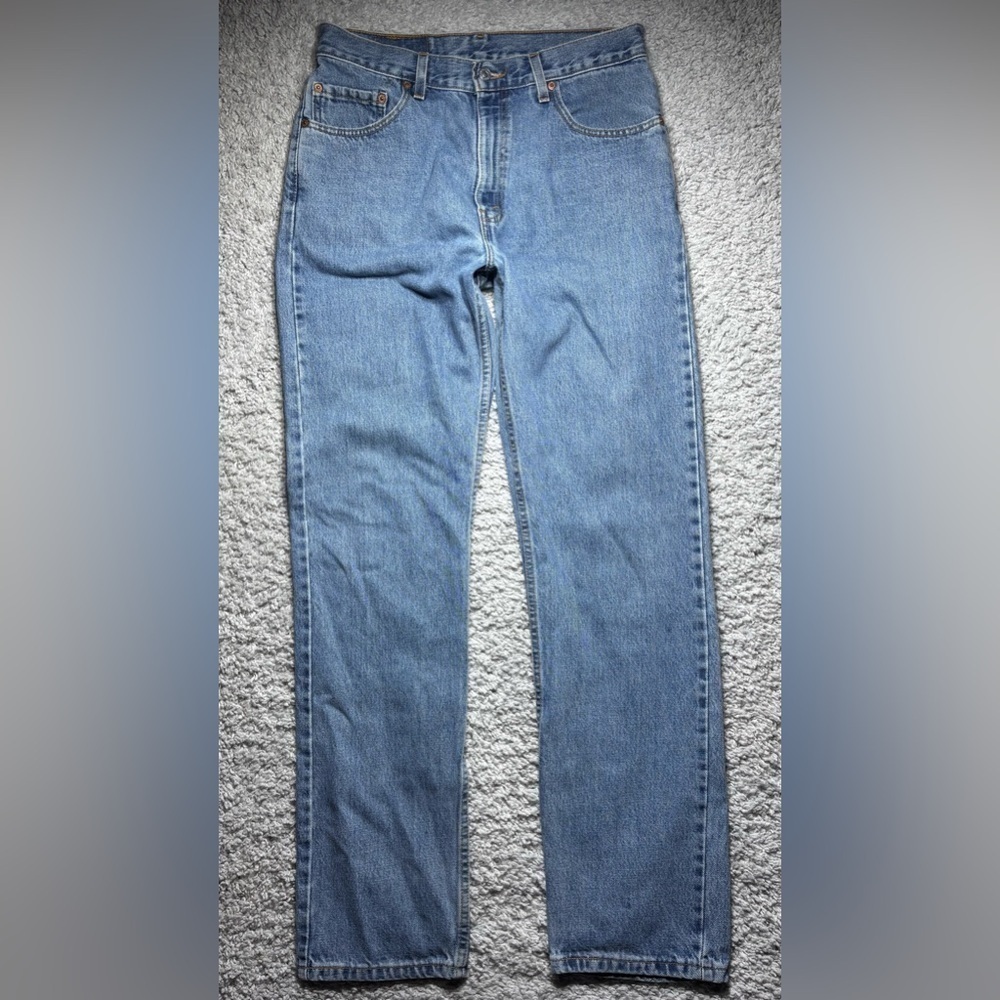 VINTAGE LEVIS Jeans Mens 34 505 Straight Light Wash Bat Wing Streetwear Casual